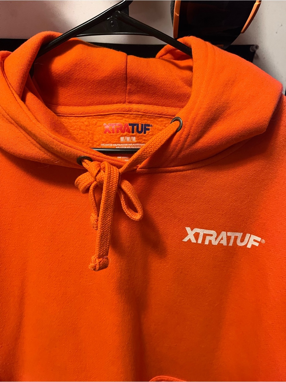 XTRATUF Men's Crewneck Hoodie in Bright Orange
